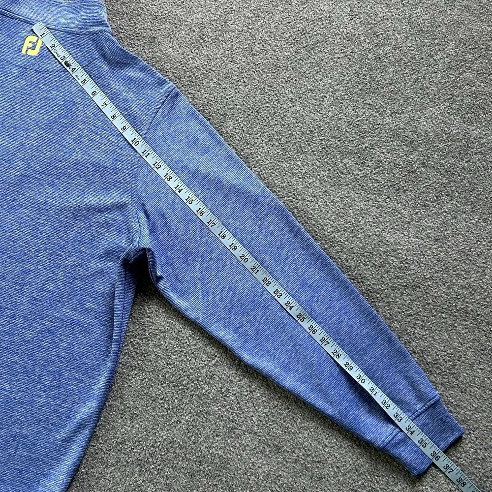 FootJoy Pullover Men XL Royal Blue Heather Pinstripe Half Zip Pullover Golf Top